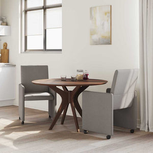 Esszimmerstühle mit Rollen, 2er-Set Taupe