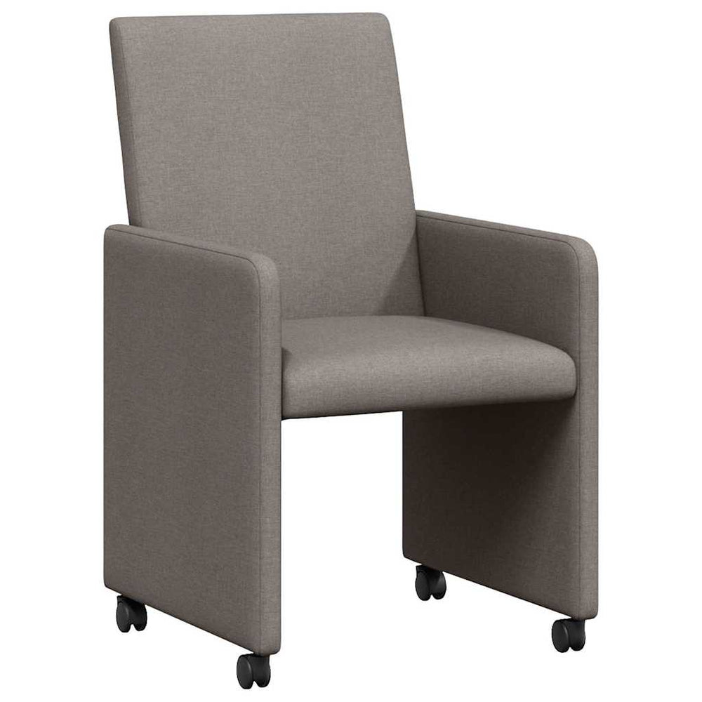 Esszimmerstühle mit Rollen, 2er-Set Taupe