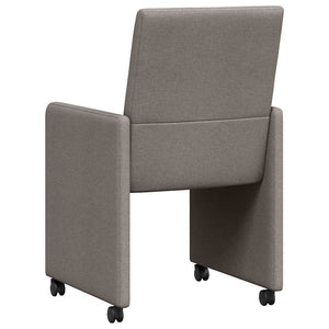 Esszimmerstühle mit Rollen, 2er-Set Taupe