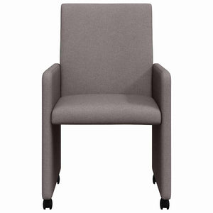 Esszimmerstühle mit Rollen, 2er-Set Taupe