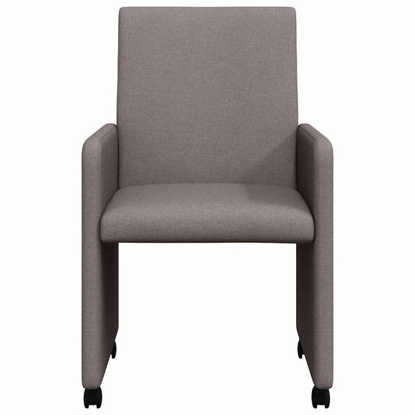 Esszimmerstühle mit Rollen, 2er-Set Taupe