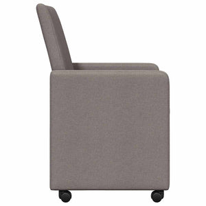 Esszimmerstühle mit Rollen, 2er-Set Taupe