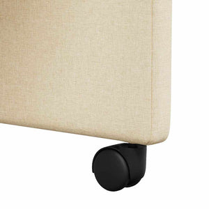 Esszimmerstühle Creme mit Rollen, 2er-Set