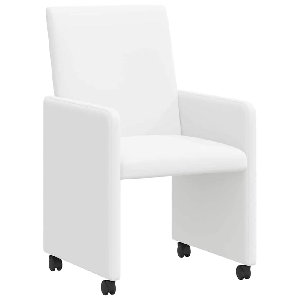 Esszimmerstühle mit Rollen, 2er Set, Weiß