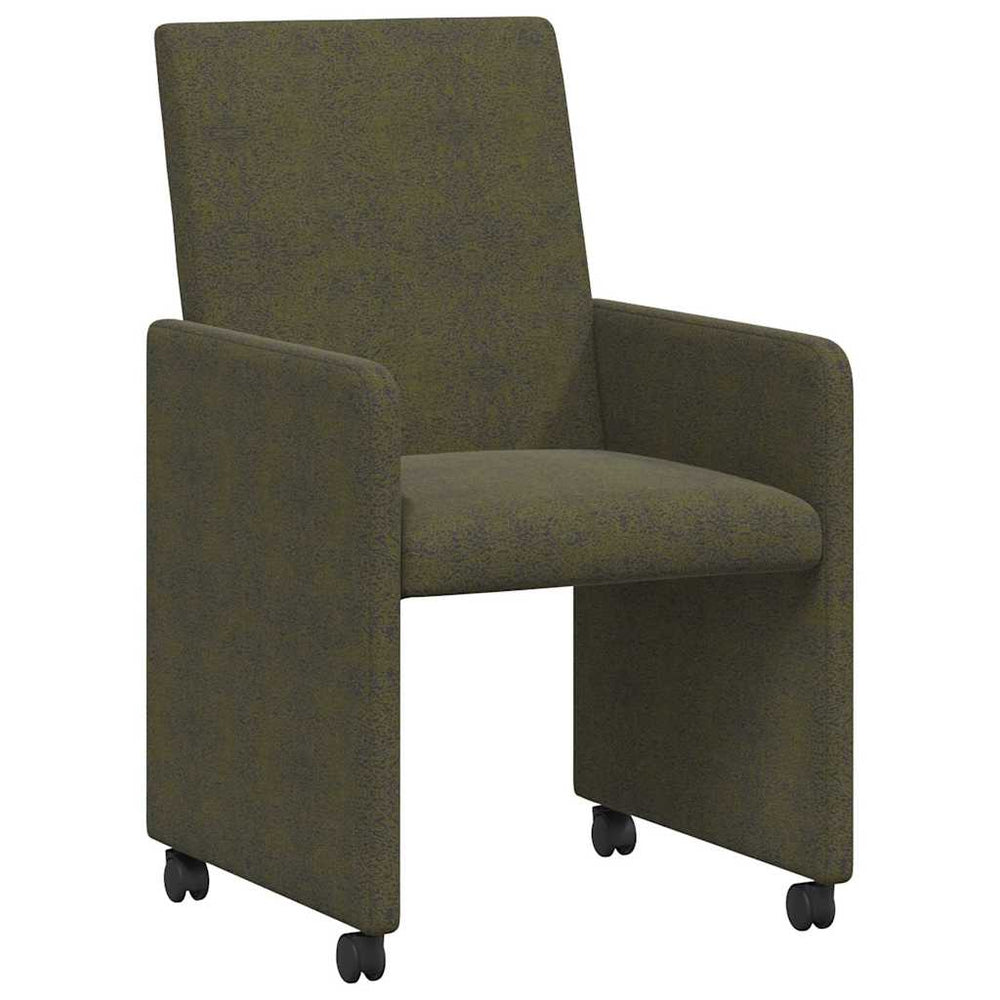 Esszimmerstühle Armeegrün mit Rollen, 2er-Set
