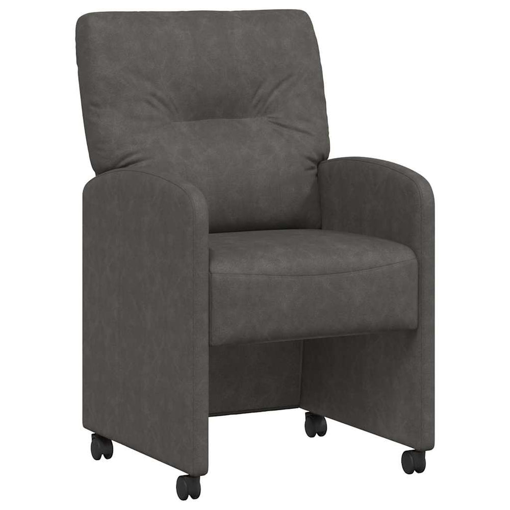 Esszimmerstühle mit Rollen, 2er-Set, Schwarz