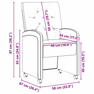 Esszimmerstühle mit Rollen, Dunkelgrau, 2er-Set