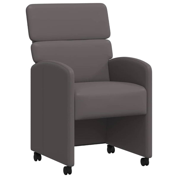 Esszimmerstühle Grau mit Rollen, 2er Set