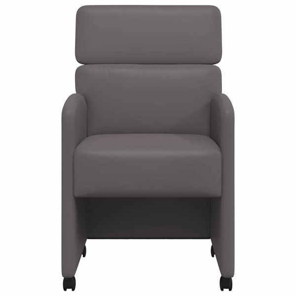 Esszimmerstühle Grau mit Rollen, 2er Set