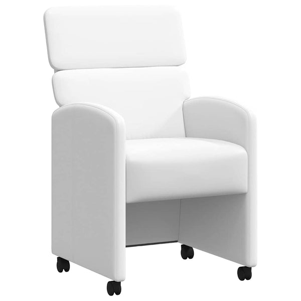 Esszimmerstühle Weiß mit Rollen, 2er Set