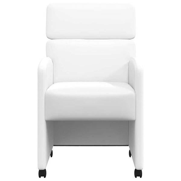 Esszimmerstühle Weiß mit Rollen, 2er Set