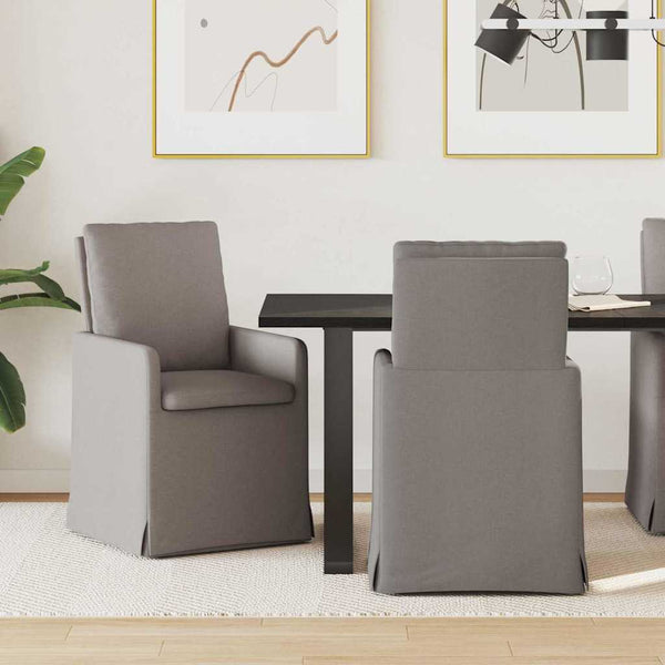 Esszimmerstühle 2er Set Taupe Stoff