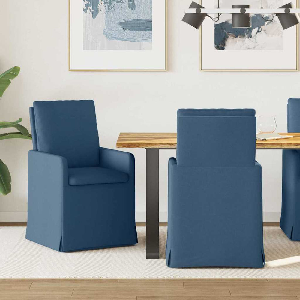 Esszimmerstühle Blau 2er Set Stoff
