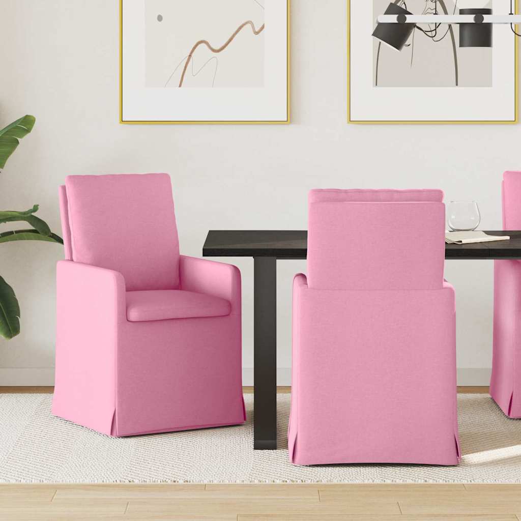 Esszimmerstühle 2er Set Rosa Stoff