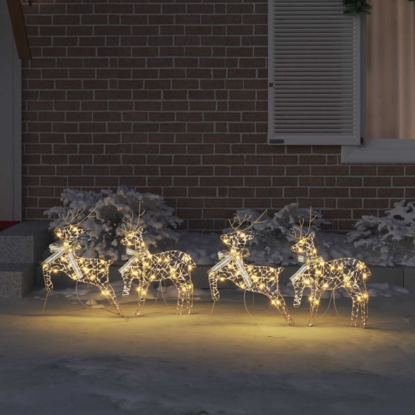 vidaXL LED Reindeer with 80 LEDs 4 pcs Gold PET