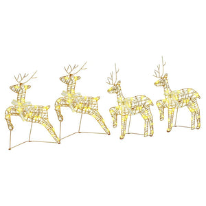 vidaXL LED Reindeer with 80 LEDs 4 pcs Gold PET