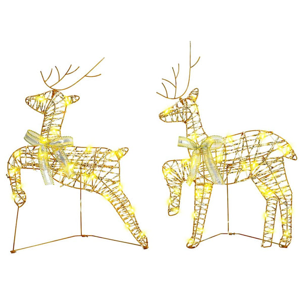 vidaXL LED Reindeer with 80 LEDs 4 pcs Gold PET