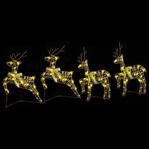 vidaXL LED Reindeer with 80 LEDs 4 pcs Gold PET
