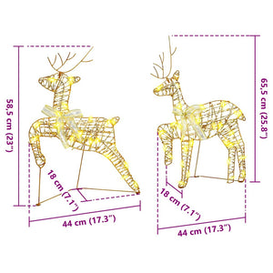 vidaXL LED Reindeer with 80 LEDs 4 pcs Gold PET