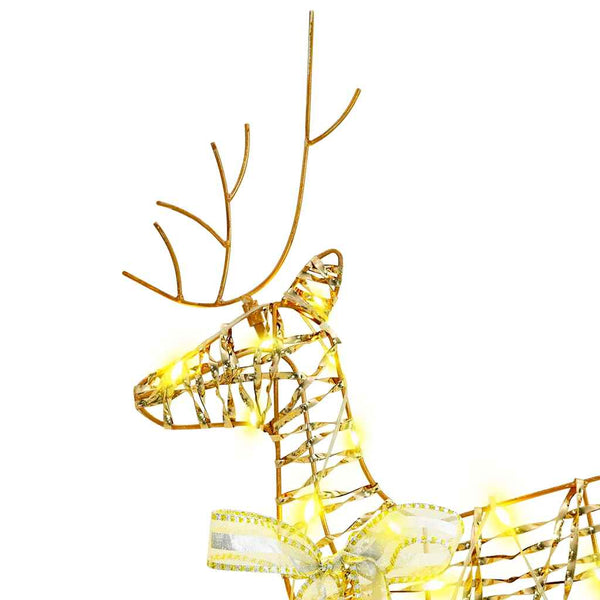 vidaXL LED Reindeer with 180 LEDs 6 pcs Gold PET