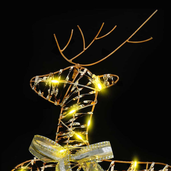 vidaXL LED Reindeer with 180 LEDs 6 pcs Gold PET