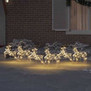 vidaXL LED Reindeer with 180 LEDs 6 pcs Gold PET