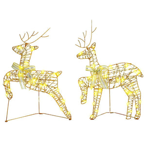 vidaXL LED Reindeer with 180 LEDs 6 pcs Gold PET