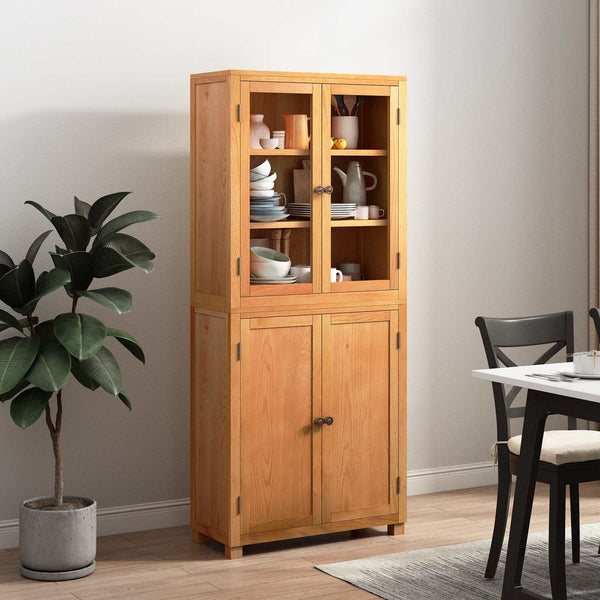 vidaXL Storage Cabinet Set 2 pcs Natural Engineered Wood and Oak