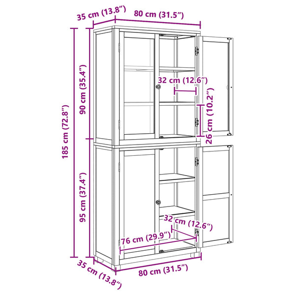 vidaXL Storage Cabinet Set 2 pcs Natural Engineered Wood and Oak