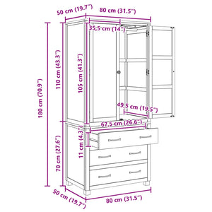 vidaXL Storage Cabinet Set with Drawers Brown Engineered Wood