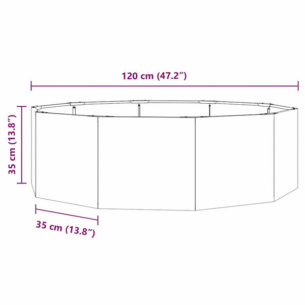 vidaXL Planter Silver 120 x 120 x 35 cm Stainless Steel