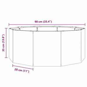vidaXL Planter Silver 90 x 90 x 35 cm Stainless Steel