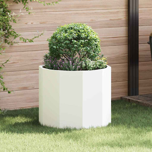 vidaXL Planter White 60 x 60 x 50 cm Steel