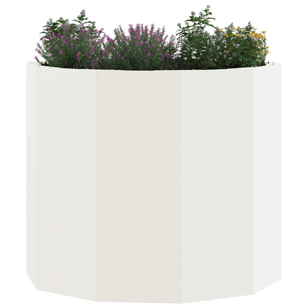 vidaXL Planter White 60 x 60 x 50 cm Steel