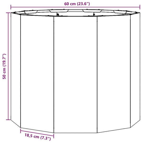 vidaXL Planter White 60 x 60 x 50 cm Steel