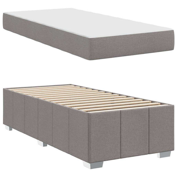vidaXL Bed Frame with Mattress Taupe 80 x 200 cm Fabric