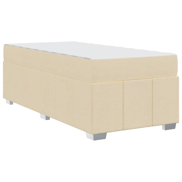 vidaXL Bed Frame with Mattress Cream 80 x 200 cm Fabric