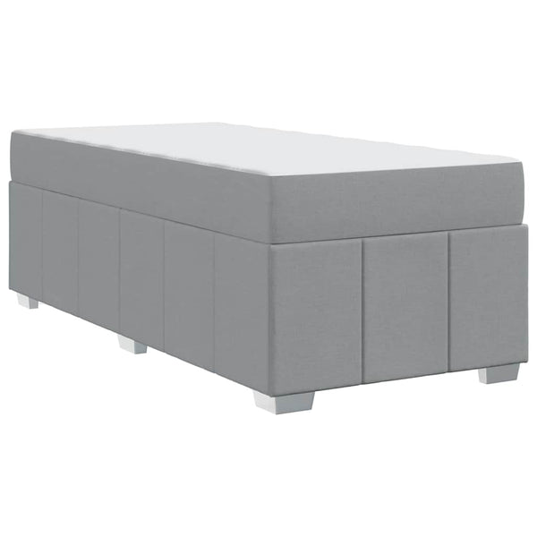 vidaXL Bed Frame with Mattress Light Grey 90 x 190 cm Fabric