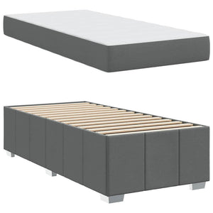 vidaXL Bed Frame with Mattress Dark Gray 90 x 190 cm Fabric