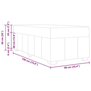 vidaXL Bed Frame with Mattress Dark Gray 90 x 190 cm Fabric