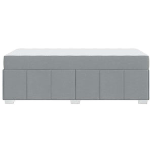 vidaXL Bed Frame with Mattress Light Grey 90 x 200 cm Fabric