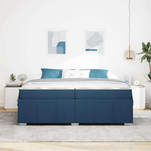 vidaXL Bed Frame with Mattress Blue 200 x 200 cm Fabric