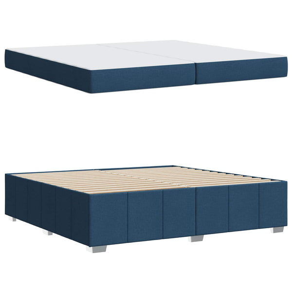 vidaXL Bed Frame with Mattress Blue 200 x 200 cm Fabric