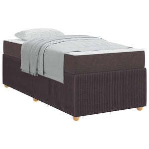 vidaXL Bed Frame with Mattress Dark Brown 80 x 200 cm Fabric