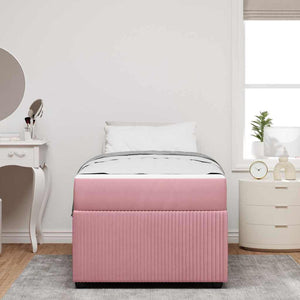vidaXL Bed Frame with Mattress Pink 80 x 200 cm Fabric