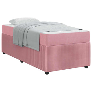 vidaXL Bed Frame with Mattress Pink 80 x 200 cm Fabric