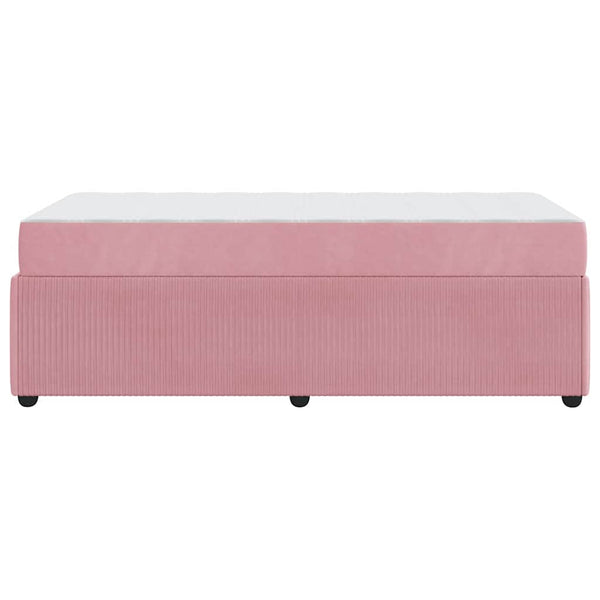 vidaXL Bed Frame with Mattress Pink 80 x 200 cm Fabric