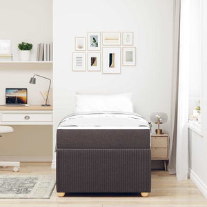 vidaXL Bed Frame with Mattress Dark Brown 90 x 190 cm Fabric