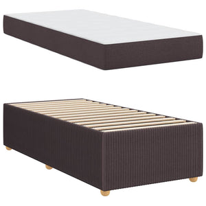 vidaXL Bed Frame with Mattress Dark Brown 90 x 190 cm Fabric