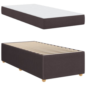 vidaXL Bed Frame with Mattress Dark Brown 90 x 190 cm Fabric